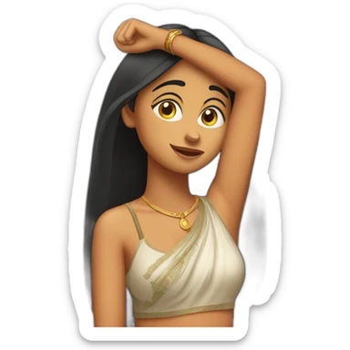 indian teenager funny taunt holding up a L shape with her hand on her her forehead sticker