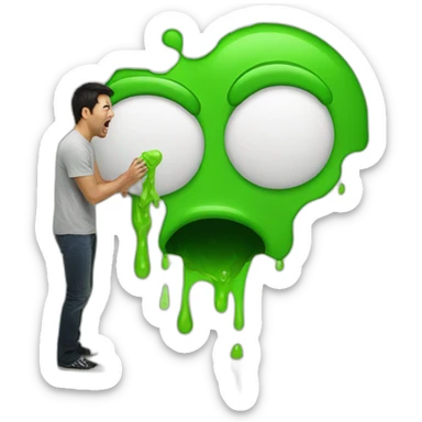 Guy spits on wall green goo sticker