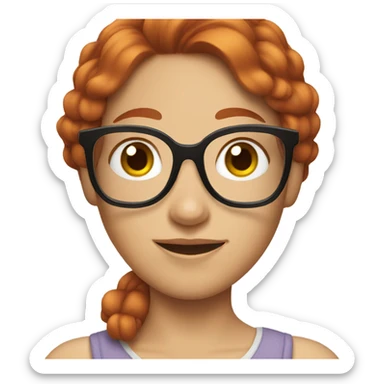 Red haired princess with glasses sticker