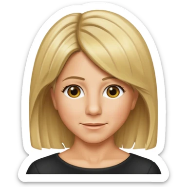 Jennifer Aniston as an emoji, with iconic 'Rachel' haircut, blonde hair sticker