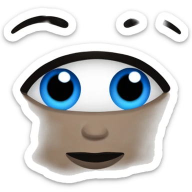 Femme brune, yeux bleu avec trait dans le sourcil  sticker