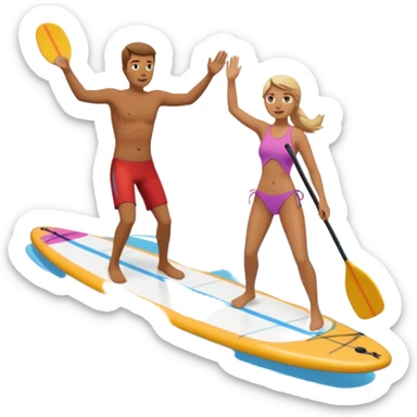 Two people falling off a paddleboard sticker