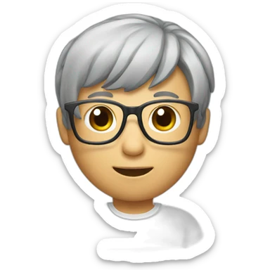 Chinese Taiwan flag held by Chinese grey hair wear glasses sticker