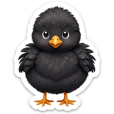 a black baby chick, cute black baby chicken sticker