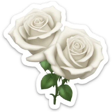 2 white roses with Leifs too  sticker