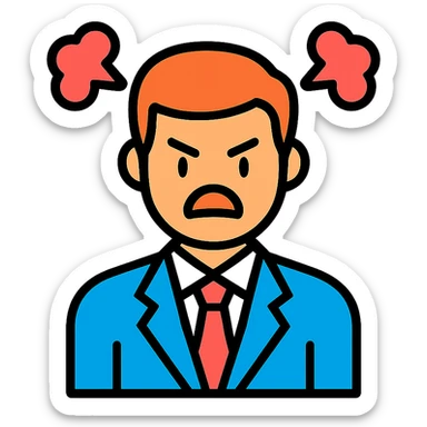 angry businessman sticker