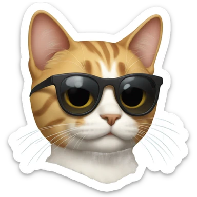 Cat with sunglasses sticker