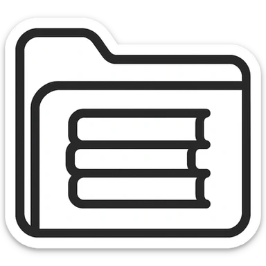simple modern folder icon for 'school', no gradient, symbol of a stack of books, clear lines, neutral colors sticker