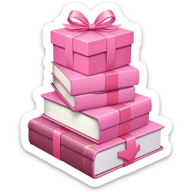 pink light romance books and chocolates sticker