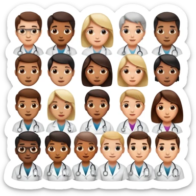 doctors in different styles and forms sticker