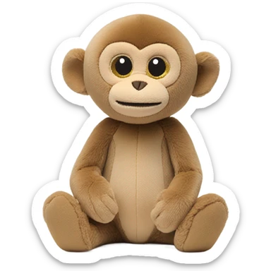 Light brown, baby monkey, jellycat stuffed animal sticker