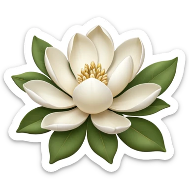 white magnolia sticker