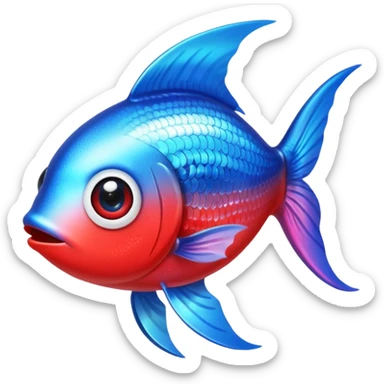 Adorable tetra fish with large sparkling eyes and long flowing fins. sticker
