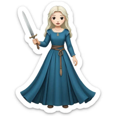 medieval woman holding a knife sticker