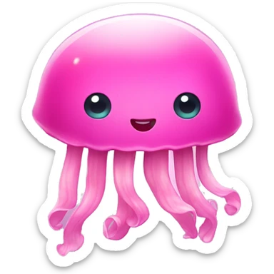 cute pink jellyfish  sticker