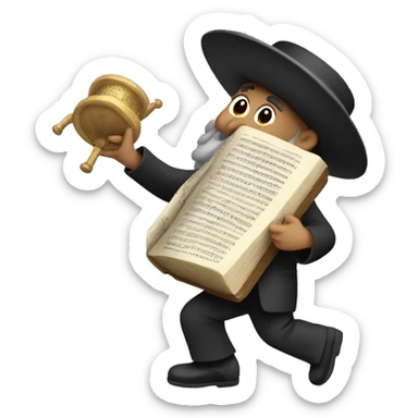 jews dancing with the torah sticker