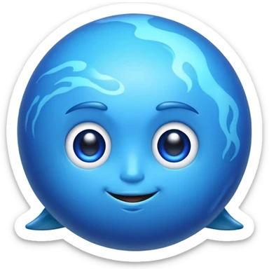 Realistic Neptune Planet with a strong blue sticker