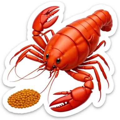 fat crayfish eating a pellet sticker