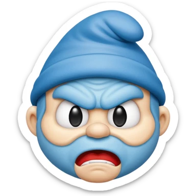angry smurf  sticker