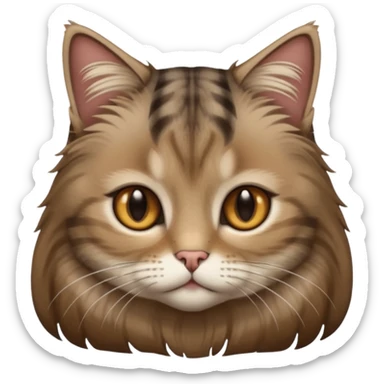 Britisch Long hair Cat in light Brown Gary with dark Brown Strip and light brown eyes  sticker
