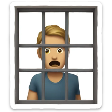 A person watching another person through a window from outside  sticker