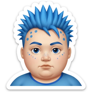 fat kid blue mohawk sticker