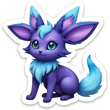 Fluffy celestial Glaceon-Espeon-Umbreon-hybrid, full body sticker