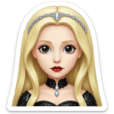Bride of Dracula with long blonde hair, black sequin outfit sticker
