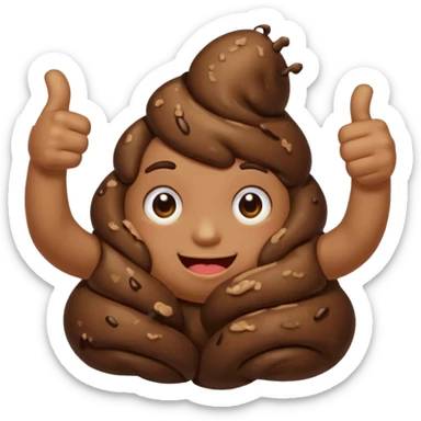 Poop thumbs up sticker