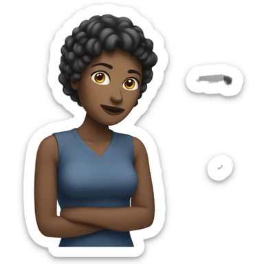 Woman with pc sticker