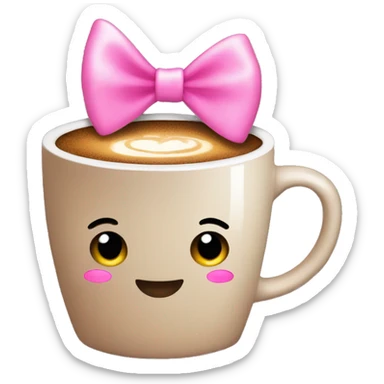 coffee with pink bow  sticker