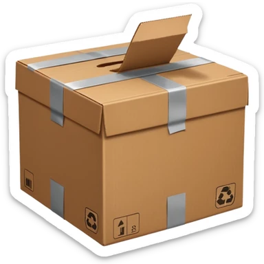 one cardboard box sticker