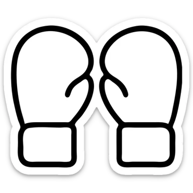 light blue boxing gloves outlined icon sticker
