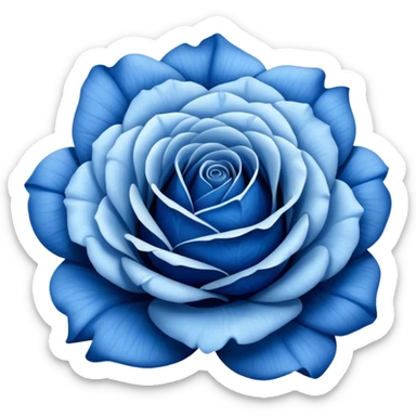 Blue rosa azul, like the classic rose emoji but with blue petals sticker