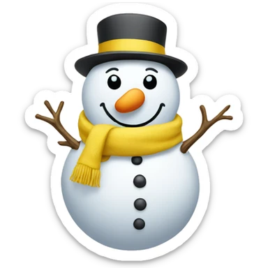 Snowman with yellow hat sticker