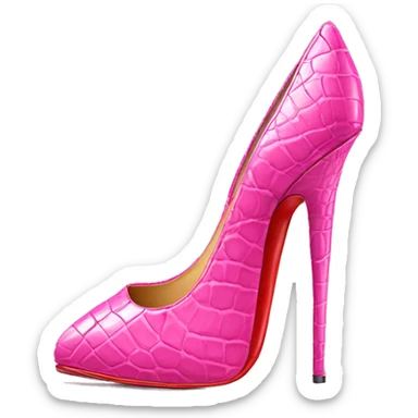 louboutin pink crocodile stiletto sticker