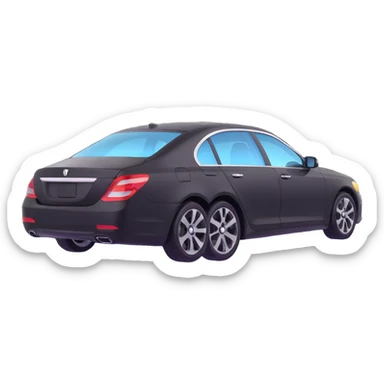 black high-end sedan with a clear protective film halfway on the car, showing the application process, elegant and sophisticated sticker