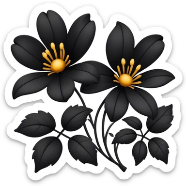 Black flowers sticker