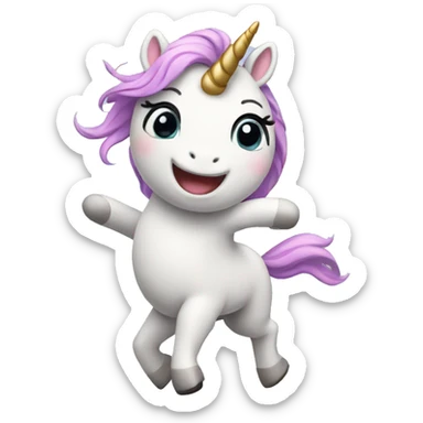 cute little unicorn dancing sticker