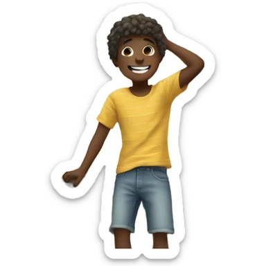 boys enjoying a sunny day sticker