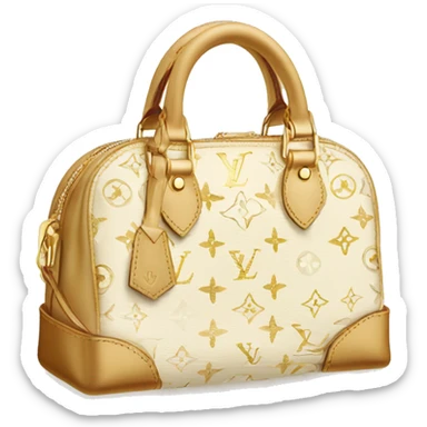 cream and gold color louis vuitton purse sticker