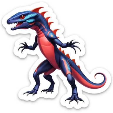 Shiny Exotic Colorful epic Salandit-Genesect-Miraidon-Koraidon-Fakémon-hybrid-creature (full body)  sticker