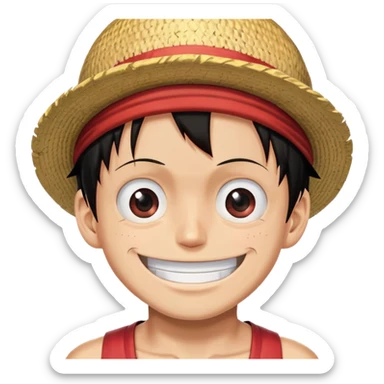 Luffy's character, from the anime one piece, shows a like  sticker