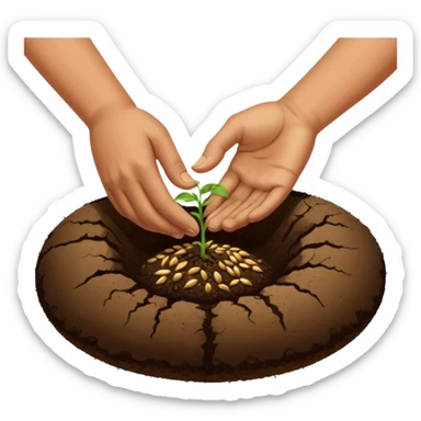 es werden saamen von einer hand in die erde getan sticker