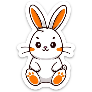 adorable blue bunny rabbit sticker