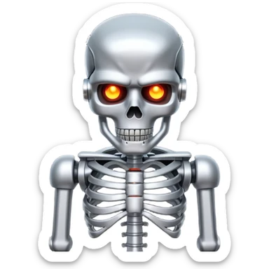 Terminator with metal skeleton sticker