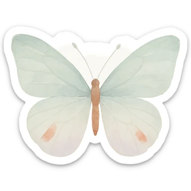 A butterfly in the style of watercolor paintings sticker