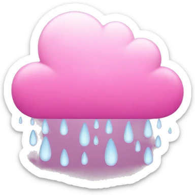 Pink cloud with rain  sticker