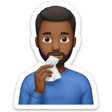 Black man holding a tissue by his penis sticker
