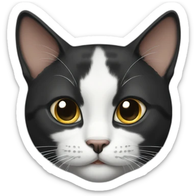 white-and-black-forehead-cat sticker